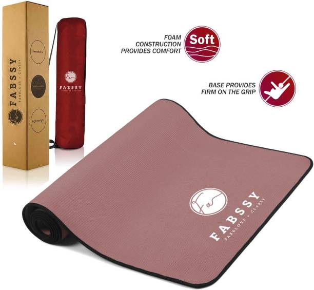 Fabssy 6mm Anti Skid EVA+TPE Tearless Yoga Mat with Transparent Bag for Men & Women Black, Maroon 6mm mm Yoga Mat