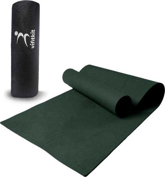 VIFITKIT 6mm Anti-Skid Yoga Mat with Carry Bag for Home Gym & Outdoor Workout Green 6 mm Yoga Mat