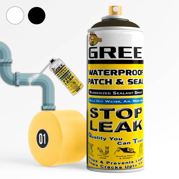 Buildingshop Gree Leakage Repair Waterproof Spray /Rubber Coating For Wall, Cracks WHITE Spray Paint 500 ml