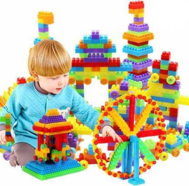 AEXONIZ TOYS 3-8 Years Old Kids 200+ Building Blocks Toy Game with Wheels