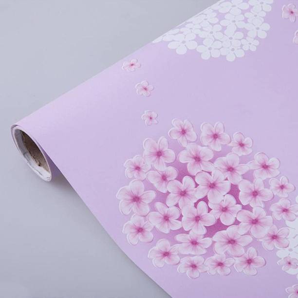 WallBerry Wall Stickers Wallpaper Floral Design Pink Lilac Motifs Room Decoration PVC Self Adhesive 500 cm Self Adhesive Sticker