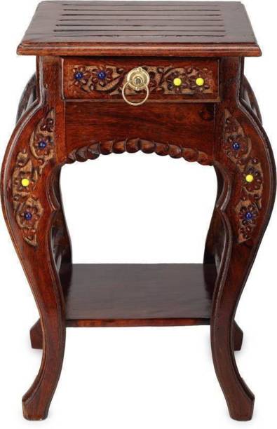 Wooden Mystique Wooden Bedside Table End Table Stool 21 Inch Heigth Living & Bedroom Stool