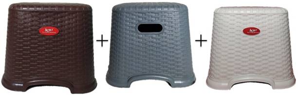 karan plastic hub combo Anti Skid Design Plastic Stool for Bathroom/Kitchen (pack of 3) Bathroom Stool