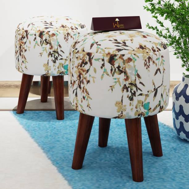 WoodenTwist Ottoman Stool For Living Room Set of 2 Stool