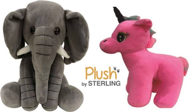 Sterling Soft Toys - Elephant & Unicorn  - 35 cm