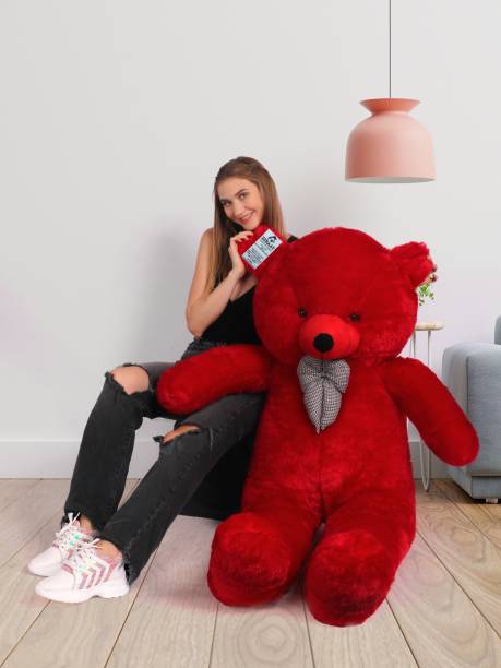 stuffed toy 3 feet red teddy bear  - 90 cm