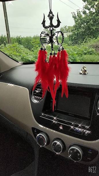 MH VILLA Traditional Trishul Damru Statue for Car Dashboard/Puja Ghar car hanging Car Hanging Ornament