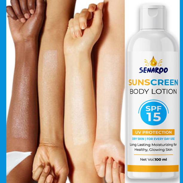 SENAROO sunscreen bodylotion Glow Hydrating with Thermal Water&Hyaluronic Acid-SPF 15 - SPF 15 PA++