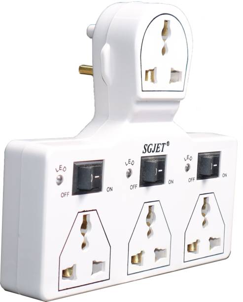 SGJET 4 Universal Socket 3 Switch Multi Plug 220V AC 6 A Three Pin Socket