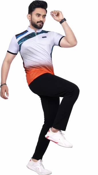 dhaari by unique creation Printed Men Mandarin Collar White T-Shirt