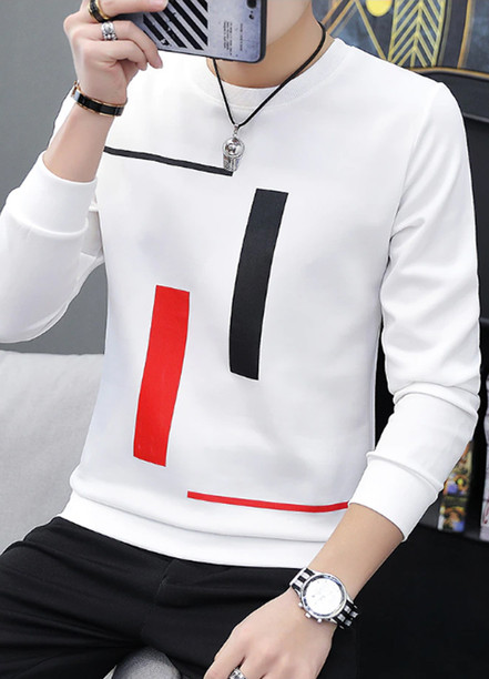 full hand t shirt white