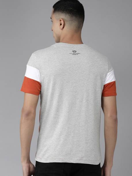 Men Solid Round Neck Grey T-Shirt Price in India