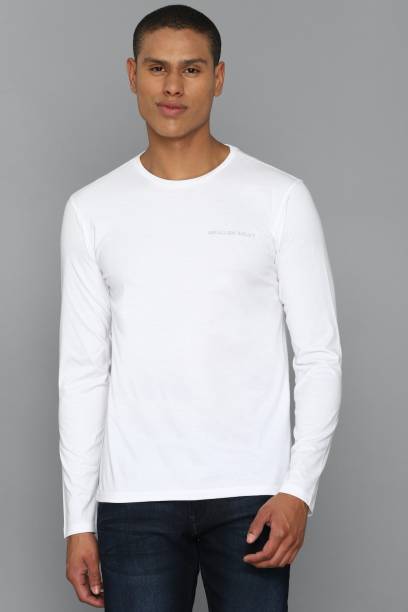 Men Solid Round Neck White T-Shirt Price in India