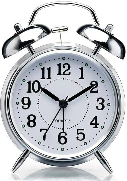 Kadio Analog Silver Clock