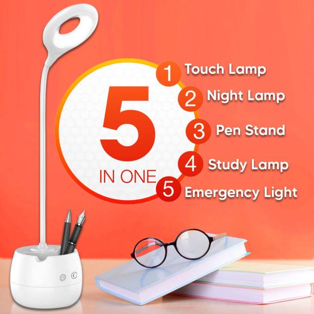 Pick Ur Needs Study Table Lamp Rechargeable Touch On/Off Switch LED Desk Lamp (5 IN 1) Study Lamp