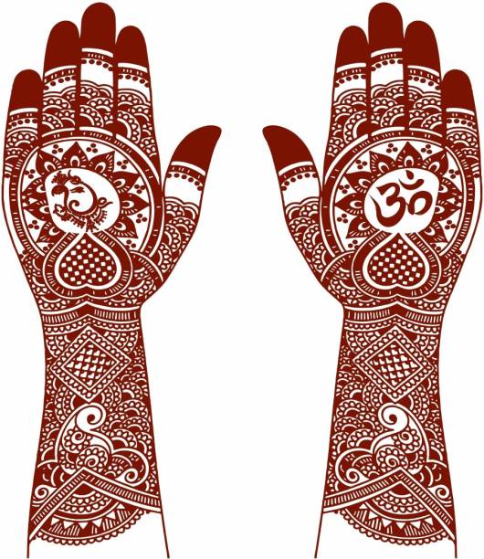 voorkoms Full Hand Mehndi Henna Tattoo Ganesha with Om Temporary Body Tattoo