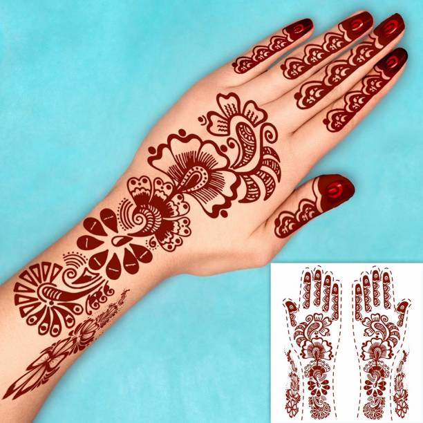 voorkoms Full Hand Mehndi Flower Tattoo Temporary Body Tattoo Waterproof For Women