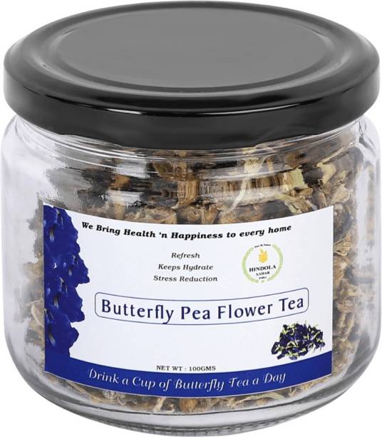 hindola aahar india Butterfly Pea Flower Tea 100g Herbal Tea Glass Bottle