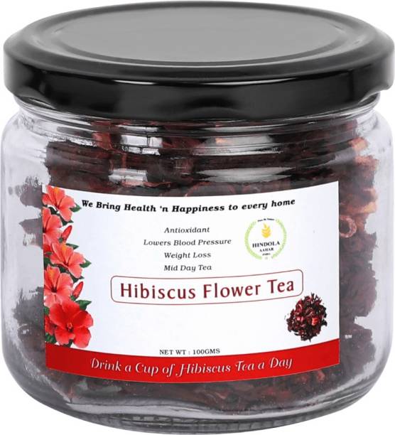 hindola aahar india Hibicus Flower Tea - 100g Herbal Tea Glass Bottle