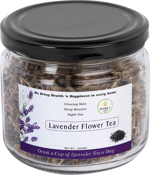 hindola aahar india Lavender Flower Tea - 100g Tea Glass Bottle