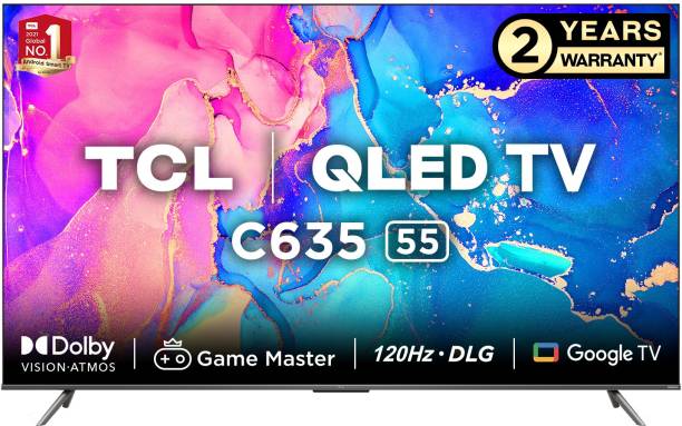 TCL 139 cm (55 inch) QLED Ultra HD (4K) Smart Google TV
