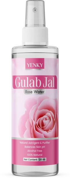 YENKY GulabJal Pure Rose Water Spray, Glowing Skin-Premium Toner for Soft Skin 120ml Men & Women