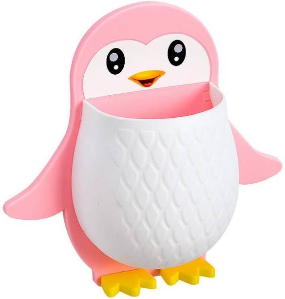 WAIT2SHOP Kids Penguin Design Holder for Toothpaste and Also Holder for Stationery Items Plastic Toothbrush Holder