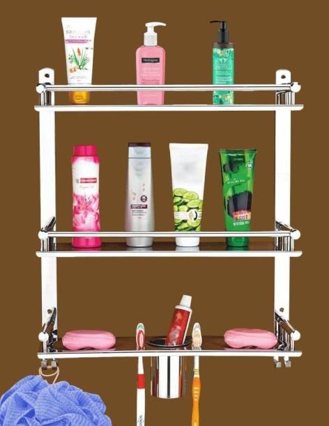 GRIVAN Stainless Steel Multi-use Rack / Bathroom Shelf /Bathroom Accessories SS Stainless Steel Toothbrush Holder