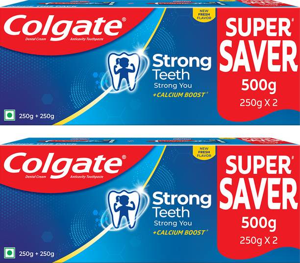 Colgate Strong Teeth Cavity Protection with Calcium Boost (500gm x 2), India's No.1 Toothpaste
