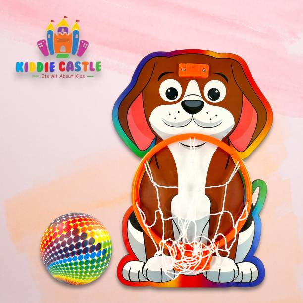 Kiddie Castle Doggy Hanging Basket Ball Board with Ball For Kids Basketball