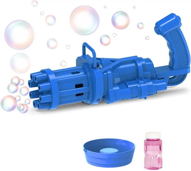 Vellora Gatling Bubble Machine Gun with 1 Bubble Solution| 8-Hole Bubble Gun Water Gun