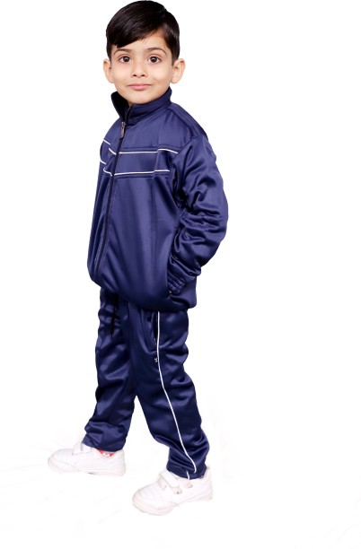 DressInn Boys Sport & Swimwear Sportswear Tracksuits Sportswear French Terry Track Suit Blue 12-13 Years Boy 