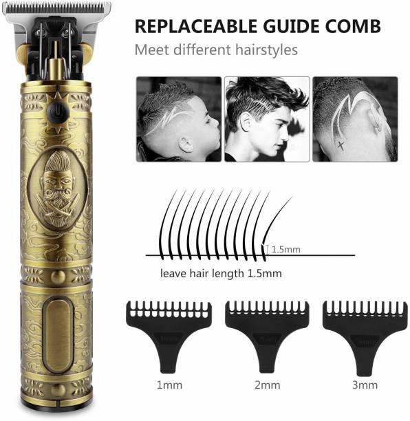 JIG'sMART Electric Professional 6 in 1 Hair Clipper Antique Grip Buddha Hair Trimmer Men Grooming Kit 120 min  Runtime 4 Length Settings