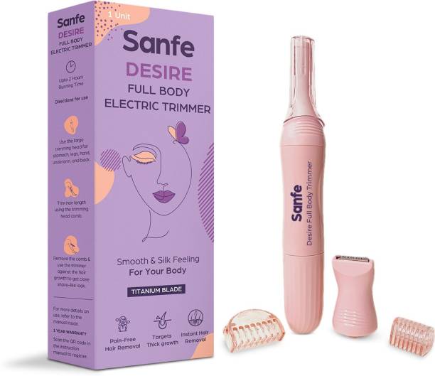 Sanfe Desire Full Body Electric Trimmer | Fully Waterproof Trimmer 120 min  Runtime 3 Length Settings