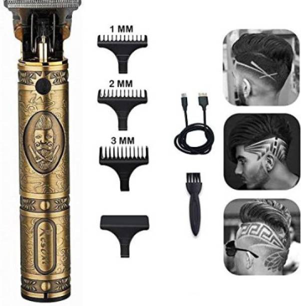HAMOFY Professional Golden t99 Trimmer Haircut Grooming Kit Metal Body Rechargeable 57 Trimmer 120 min  Runtime 4 Length Settings
