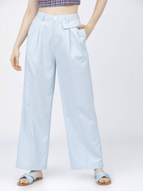 Tokyo Talkies Regular Fit Women Blue Trousers