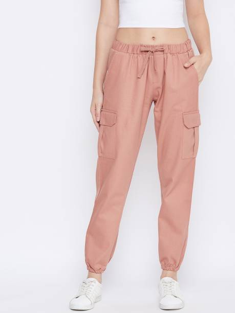 Q-Rious Regular Fit Women Pink Trousers