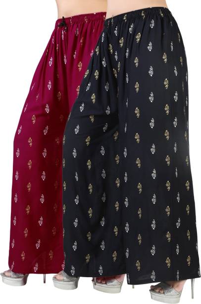 AREEBA COLLECTION Relaxed Women Maroon, Black Trousers