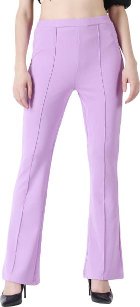POPWINGS Regular Fit Women Purple Trousers