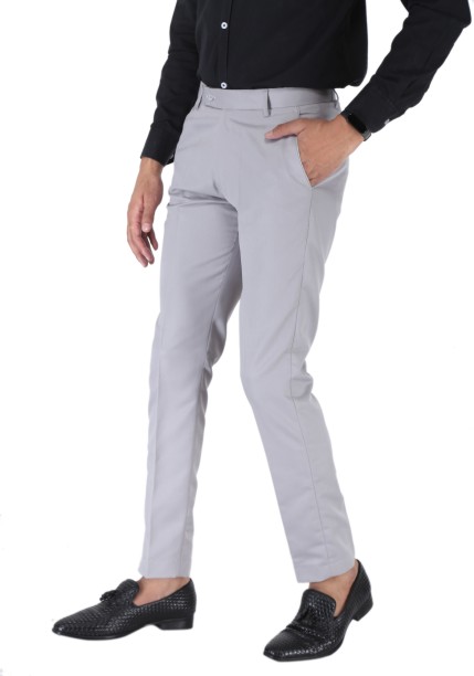 Buy Spykar Silver Grey Cotton Slim Fit Regular Length Trousers For Men  Online at Best Prices in India  JioMart