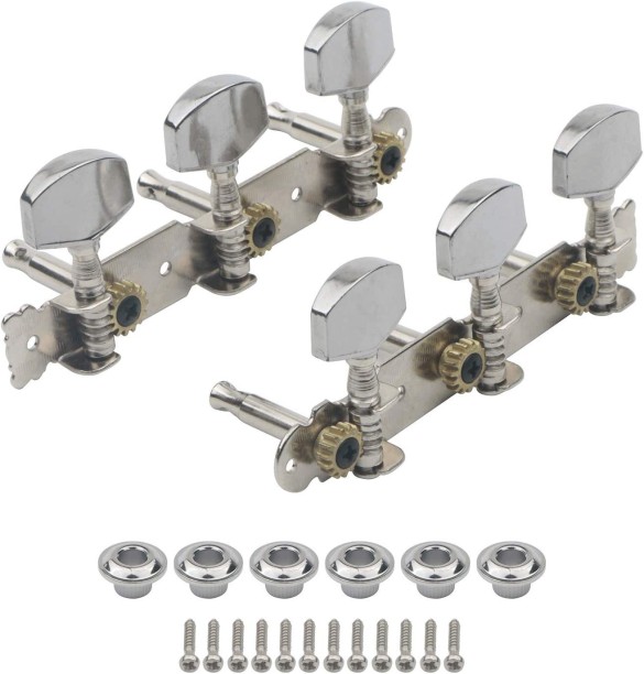 Holmer Sealed String Tuning Pegs Tuning Machines Grover Machine Heads Tuners Tuning Keys 3 Left 3 Right for Acoustic Guitar or Electric Guitar Black. 