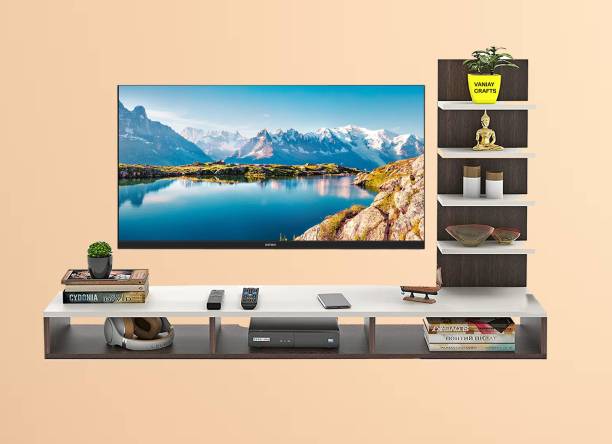 VANIYA CRAFTS Wall Set Top Box Shelf Stand/TV Cabinet/TV Stand/Wall Unit Engineered Wood TV Entertainment Unit