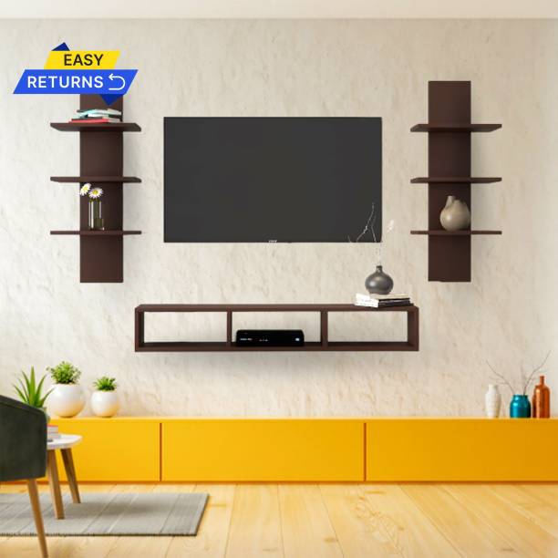 Furnifry Wall Mounted TV Stand for Home/TV Cabinet for Wall/Wall Set Top Box Shelf Stand Engineered Wood TV Entertainment Unit