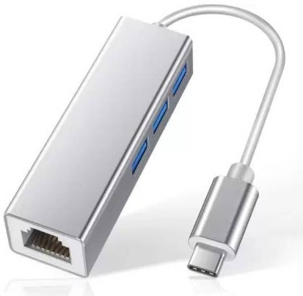 RHONNIUM 3 Port USB Hub Ethernet Adapter-X43 3 Port USB...