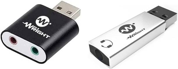 wright wright USB Sound Card Audio Adapter USB to 3.5mm Jack Audio Adapter TRRSANDTRS Sound Card