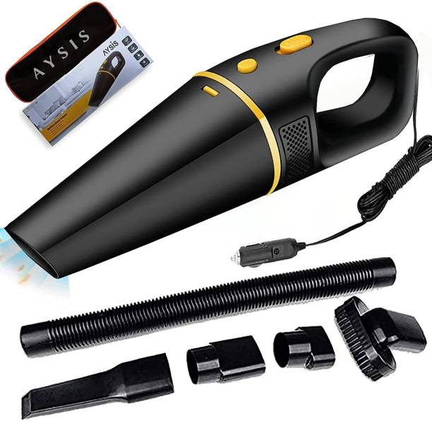 BAZKU Car Vacuum Gold 12V High Power Wet & Dry Portable Handheld Car Vacuum Cleaner Car Vacuum Cleaner with 2 in 1 Mopping and Vacuum, Anti-Bacterial Cleaning