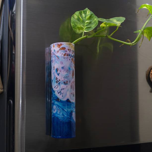 Kyari Magnetic Planter for Fridge, Rust-Free Hydroponic Railing Balcony Garden Magnet Iron Vase