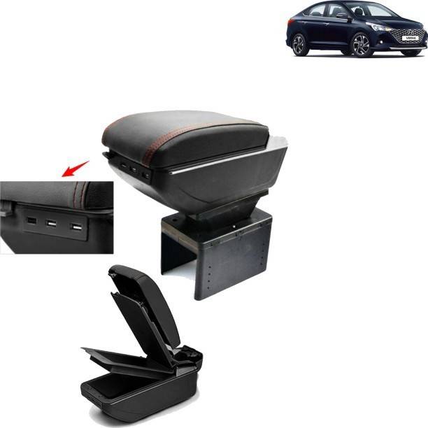 BHH Car Armrest with Glass Holder & Ash Tray Beige & Chrome for Maruti Ritz Car Armrest