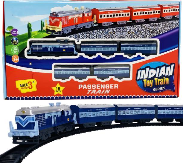Miniature Mart 19 Pc Passenger Train Indian Railways Track Set With 4 Coach|Give a Gift To Kid