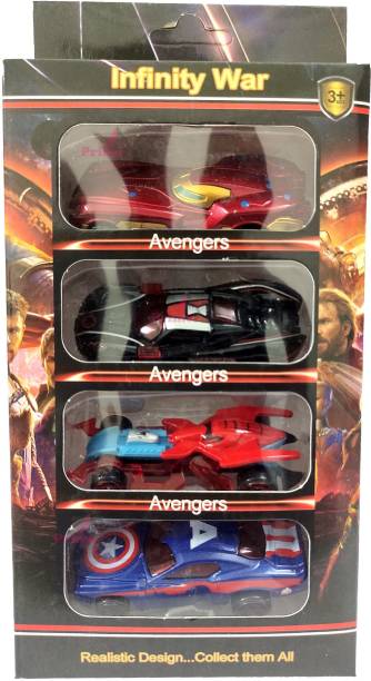 ROSEFAIR Metal Car Set Models of Toy Avengers Cars for Children( 4 Pcs Set) (Multicolor)